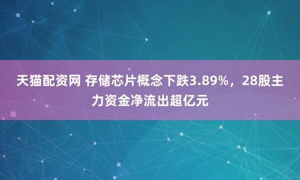 天猫配资网 存储芯片概念下跌3.89%，28股主力资金净流出超亿元
