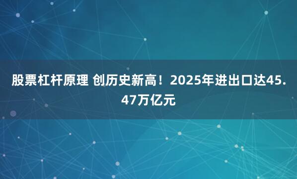 股票杠杆原理 创历史新高！2025年进出口达45.47万亿元
